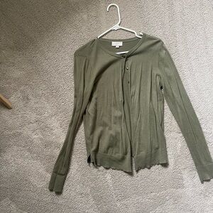 Olive Green Cardigan Sweater